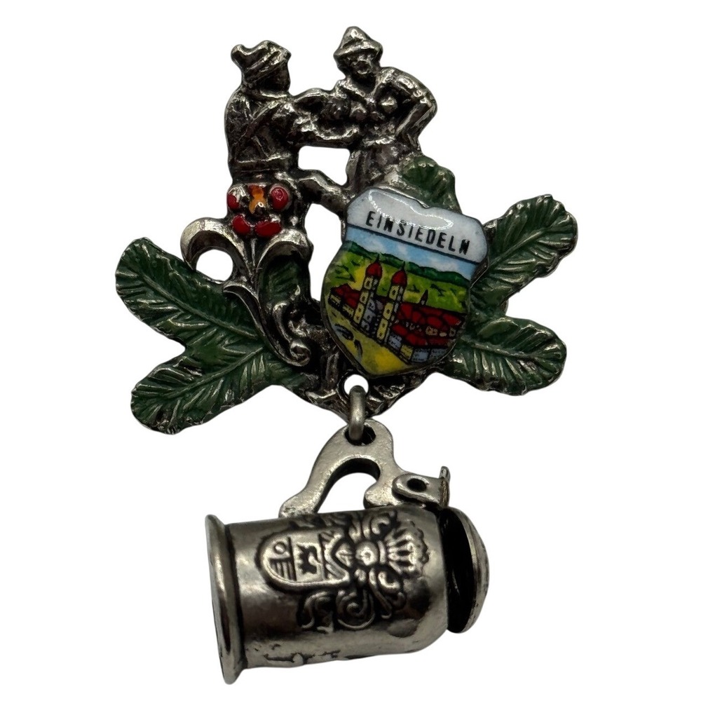 Vintage Einsiedeln Switzerland Souvenir Pin Beer Stein Dangle Charm